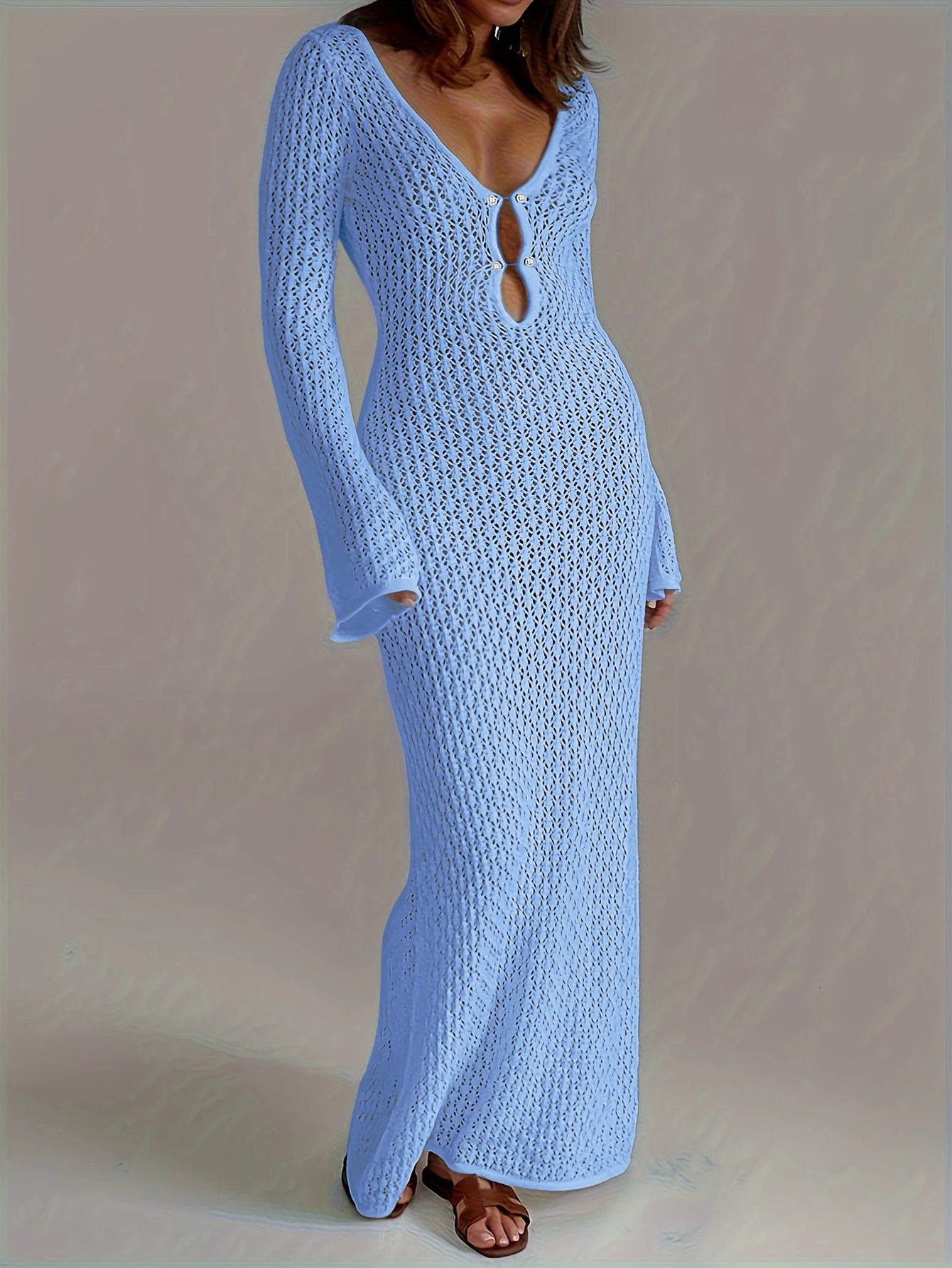 SIENA | Crochet Knit Mermaid Maxi Dress