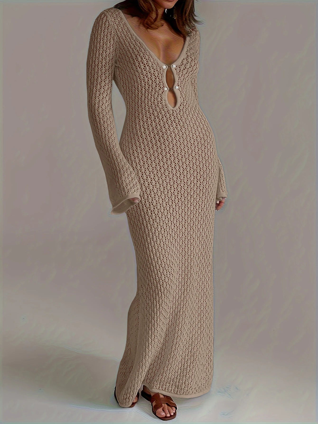 SIENA | Crochet Knit Mermaid Maxi Dress