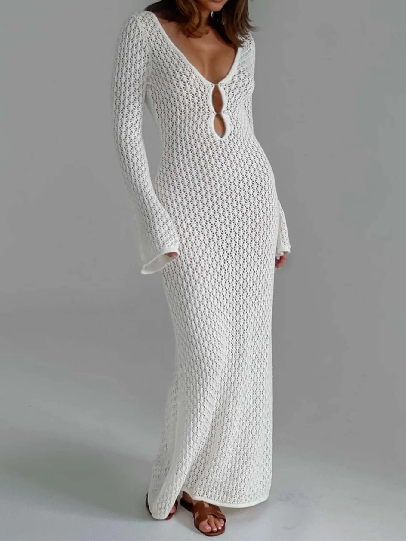 SIENA | Crochet Knit Mermaid Maxi Dress
