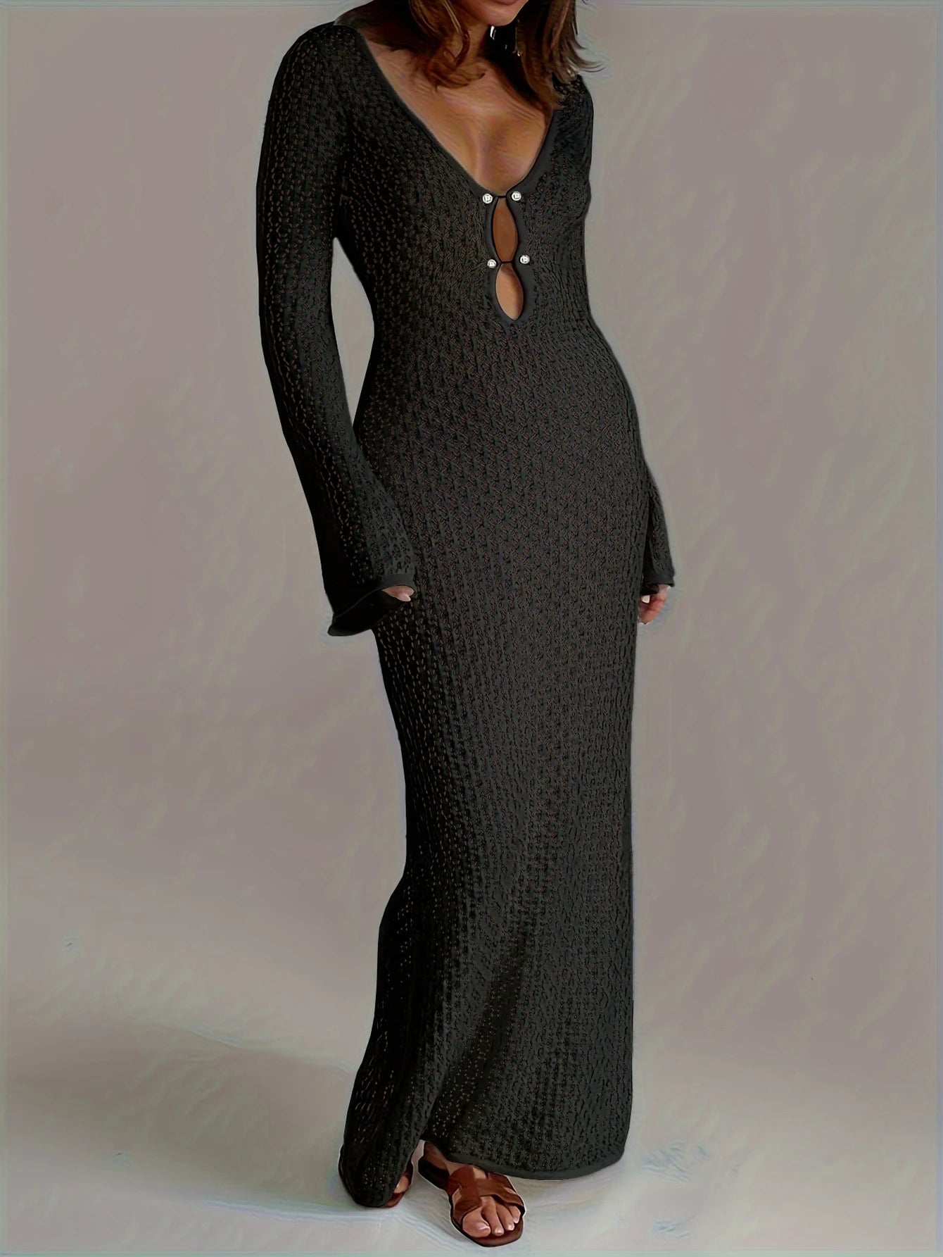 SIENA | Crochet Knit Mermaid Maxi Dress