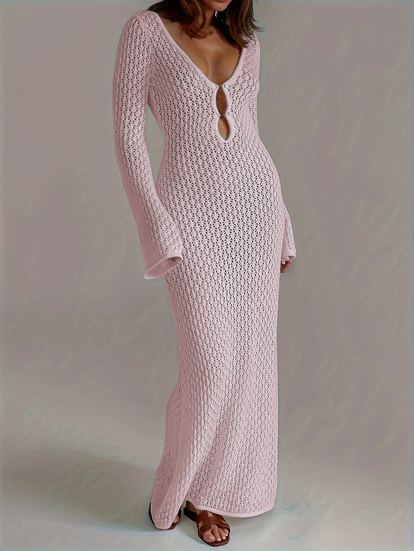 SIENA | Crochet Knit Mermaid Maxi Dress