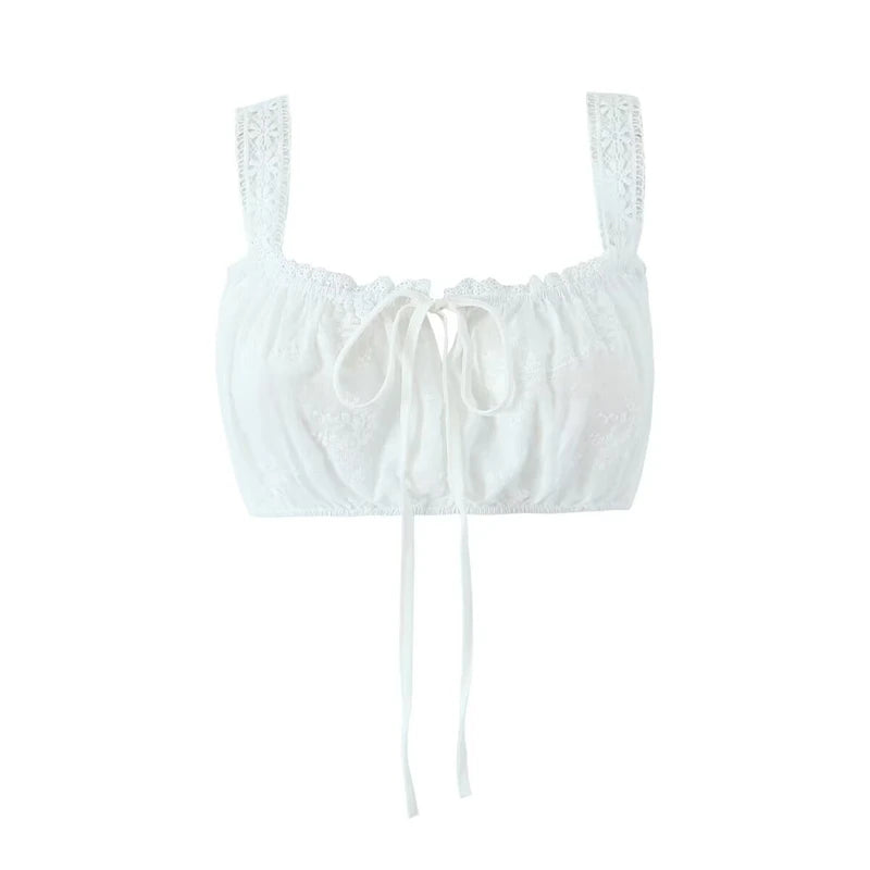 STASSI | | 3-Piece Boho Lace-Up Crop & Skirt Set